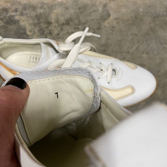 Tod’s White & Cream Leather Sneaker Size 7 - Picture 8 of 11